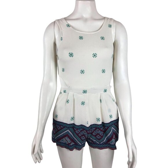 Kendall & Kylie Romper Juniors Small Back Zip Shorts Sleeveless Pockets - Picture 1 of 8